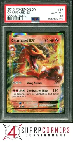 2016 POKEMON XY EVOLUTIONS #12 CHARIZARD EX HOLO PSA 10 - Image 1