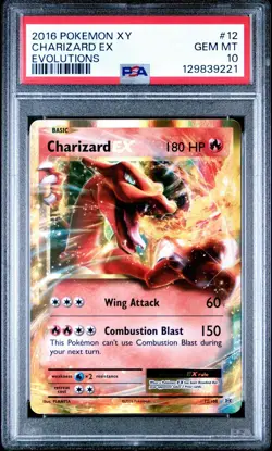 2016 Pokemon XY Charizard #12 Evolutions EX 12/108 PSA 10 Gem Mint - Image 1
