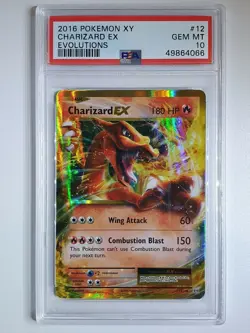 2016 Pokemon Charizard EX 12/108 Holo Full Art XY Evolutions - PSA 10 - Image 1