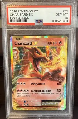 2016 Pokemon XY Charizard EX Evolutions Super Rare #12 PSA Gem Mint 10 - Image 1