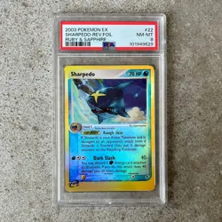 PSA 8 SHARPEDO #22 reverse foil - EX Ruby & Sapphire 2003 Pokemon Card! - Image 1