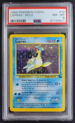 PSA 8 LAPRAS POKEMON FOSSIL HOLO #10 (4971) - Image 1