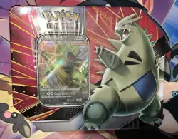 Pokemon Tyranitar V Strikers Tin Factory Sealed 5 Packs Tyranitar Tin Sealed - Image 1
