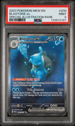 2023 Pokemon MEW EN 151 Blastoise EX Special Illustration Rare #200 PSA 9 MINT - Image 1
