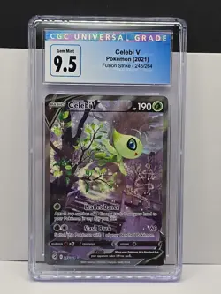 Celebi V Pokemon Fusion Strike Ultra Rare Holo # 245 /264 CGC 9.5 WOW! - Image 1