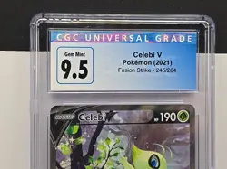 Celebi V Pokemon Fusion Strike Ultra Rare Holo # 245 /264 CGC 9.5 WOW! - Image 2