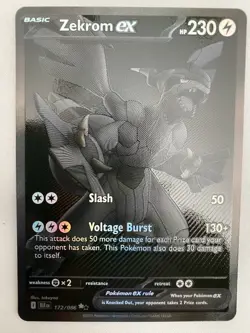 Pokemon Zekrom ex Sv: Black Bolt 172/086 Black White Rare EX 230 Holo - Image 3