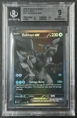 ZEKROM EX BGS 9 2025 POKEMON SV BLACK BOLT #172/086 BLACK WHITE RARE BWR 1445 - Image 1