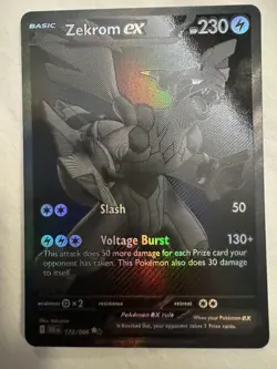 Zekrom ex 172/086 Sv: Black Bolt Holo Pokemon TCG Black White Rare Near Mint NM - Image 1