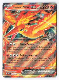Pokemon Team Rocket's Moltres ex 031/182 - Destined Rivals Double Rare Holo NM - Image 1