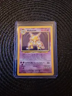 Pokemon TCG Alakazam Base Set Holo Card 1/102 Unlimited Rare - Image 1