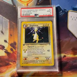 2000 POKEMON NEO GENESIS 1ST EDITION #1 AMPHAROS-HOLO PSA 9 - Image 1