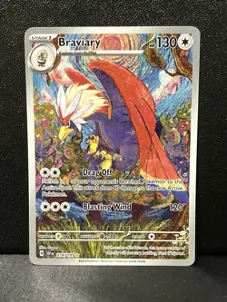 Pokemon Braviary Illustration Rare Scarlet & Violet Surging Sparks 214/191 NM - Image 1