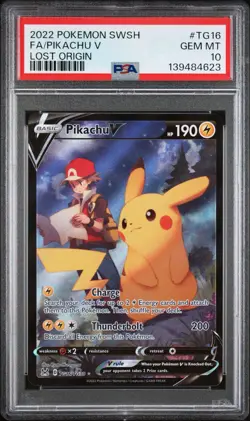 Pokemon tcg Pikachu V TG16/TG30 Lost Origin Trainer PSA Gem Mint 10 Card - Image 1