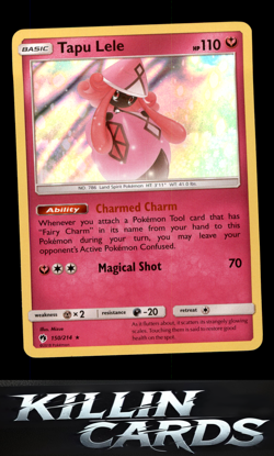 Tapu Lele 150/214 Pokemon Holo Rare SM - Lost Thunder Card NM - Image 1