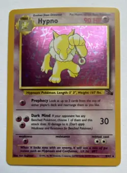 Pokemon Hypno 90 HP Holo Rare 8/62 Fossil Set 1999 Wizards English TCG Card - Image 1