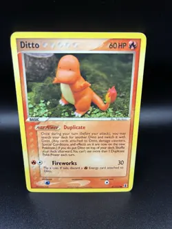 2005 Pokemon DITTO Charmander EX DELTA SPECIES Non Holo Card 61/113 Waving - Image 1