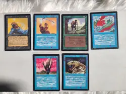 MTG 6 BETA Cards 1993 Magic, Blue Elemental Blast, Wanderlust, Animate Artifact+ - Image 1