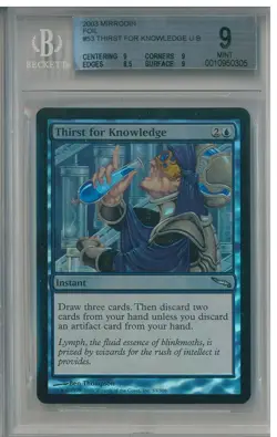 1998 MTG Magic the Gathering BGS 9 Foil Thirst for Knowledge Mirrodin Scarce - Image 1