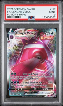 2021 POKEMON SWORD & SHIELD FUSION STRIKE #157 FULL ART/GENGAR VMAX PSA 9 - Image 1