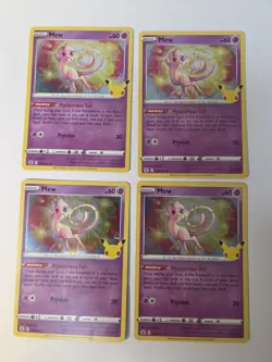Mew 011/025 Holo Rare: Celebrations Pokemon TCG Lot Of 4 - Image 1