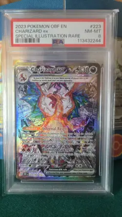 2023 POKEMON OBF EN-OBSIDIAN FLAMES SPECIAL ILLUSTRATION RARE CHARIZARD EX PSA 8 - Image 1