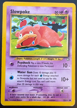 Pokemon Slowpoke 73/111 Neo Genesis Regular MP - Image 1