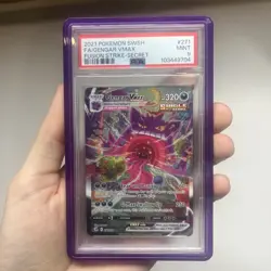 Pokemon TCG PSA 9 Gengar VMAX Secret Rare Alt Art 271/264 Fusion Strike - Image 1