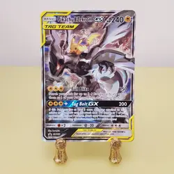 POKEMON TCG PIKACHU & ZEKROM GX BLACK STAR PROMO Sm168 TAG TEAM FULL ART READ - Image 1