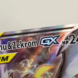 POKEMON TCG PIKACHU & ZEKROM GX BLACK STAR PROMO Sm168 TAG TEAM FULL ART READ - Image 4
