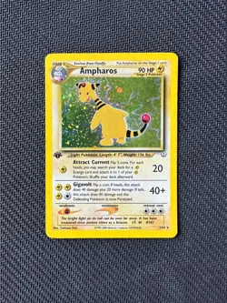 Pokemon TCG Ampharos 01/64 Neo Revelation Holo 1st Edition - Image 1