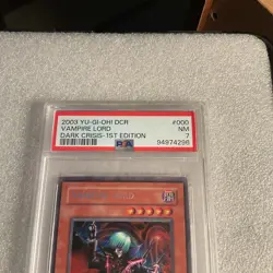 Yu-Gi-Oh! 2003 Vampire Lord DCR-000 1st Edition Secret Rare PSA 7 MINT - Image 2