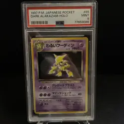 Pokemon 1997 Japanese Rocket Dark Alakazam Holo PSA 9 Mint - Image 1