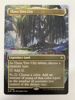 MTG Three Tree City -Summer- (0338) *Non-Foil* Borderless Bloomburrow NM/MT - Image 1