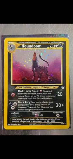 #2 Houndoom 8/64 Neo Revelation 2000 Holo Rare WOTC Pokemon Card TCG - Image 1