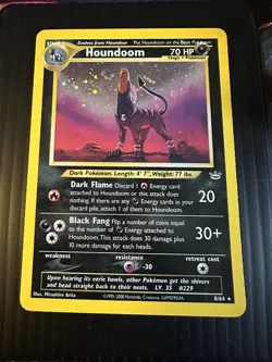 Pokemon TCG Houndoom Neo Revelation Holo Card 8/64 Unlimited Rare, LP Condition - Image 1