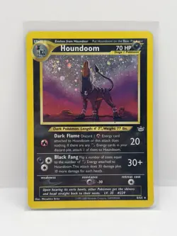 Pokemon TCG Houndoom Neo Revelation Holo Card 8/64 Unlimited Rare - GIANT SWIRL - Image 1