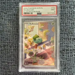 2024 POKEMON SCR EN-STELLAR CROWN ILLUSTRATION RARE #143 BULBASAUR PSA 9 - Image 1