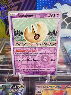 Lunatone 092/197 Reverse Holo Uncommon Pokemon TCG S&V Obsidian Flames - Image 1