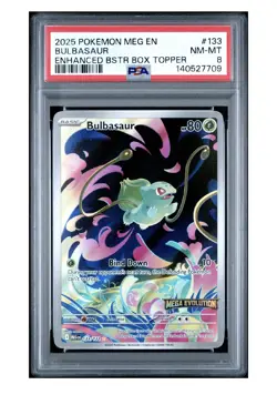 Bulbasaur Pokemon Meg En-Mega Evolution 133 NM PSA 8 - STAMPED PROMO - Image 1