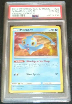Holo Foil Manaphy # 25/73 Shining Legends Set Pokemon Cards PSA 10 GEM MINT - Image 1