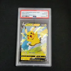 2021 POKEMON SWSH BLACK STAR PROMO 143 PIKACHU V PIKACHU VMAX BOX - PSA 10 - Image 1