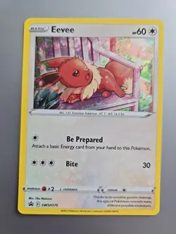 Eevee SWSH175 Sword & Shield Promo NM POKEMON Black Star Promo Holo - Image 1