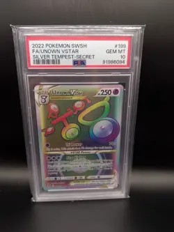 2022 POKEMON SWORD & SHIELD SILVER TEMPEST SECRET FULL ART/UNOWN VSTAR PSA 10 - Image 1