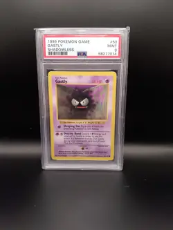 Pokemon 1999 WOTC - 1st Edition Shadowless Base Set Gastly 50/102 - PSA 9 - Image 1