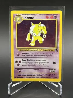 1999 Pokemon TCG Hypno 8/62 Fossil Set Holo Rare Card Vintage NM - Image 1