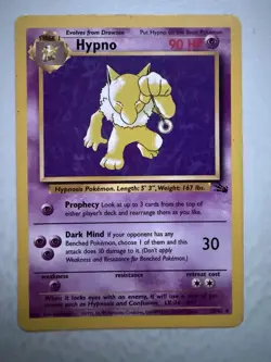 Hypno 8/62 Fossil Non Holo Rare Pokemon Card Vintage 1999 LP TCG - Image 1