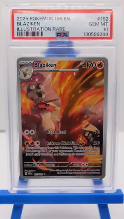 2025 Pokemon SV Destined Rivals Blaziken Illustration Rare FA #192/182 PSA 10 - Image 1
