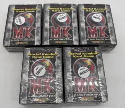 1992 Mortal Kombat Kard Game 60 Card Red Border Starter Deck New Lot Of 5 - Image 1
