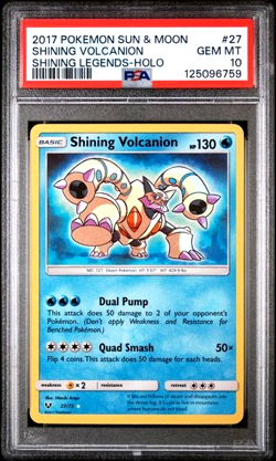 PSA 10 GEM MINT 2017 POKEMON SUN & MOON SHINING LEGENDS #27 VOLCANION Holo Card - Image 1